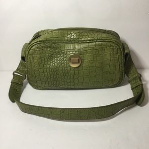 Nine & Co Women’s Green Faux Alligator Shoulder Bag Handbag Purse